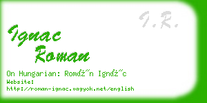 ignac roman business card
